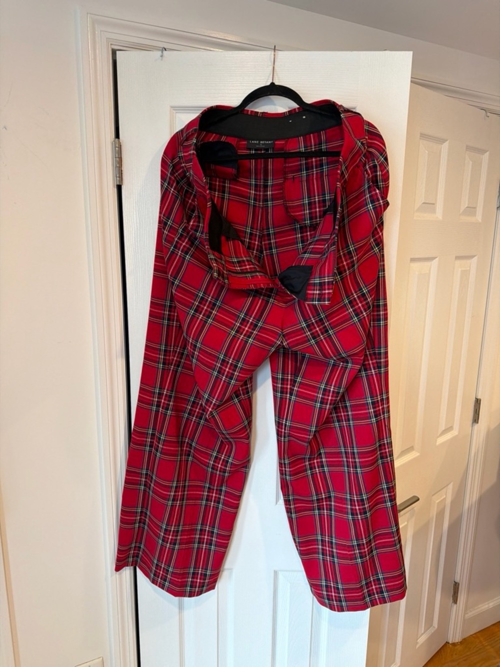 Lane Bryant Red Plaid Wide-Leg Pants